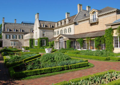 George eastman museum mansion and formal gardens on a sunny day in rochester, ny