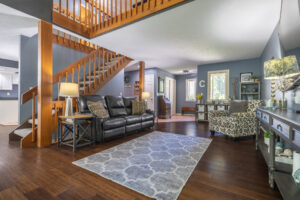 63 Colonial Cir, Fairport, Ny 14450 2 Great room with vaulted ceiling and stone fireplace at 63 colonial cir fairport ny