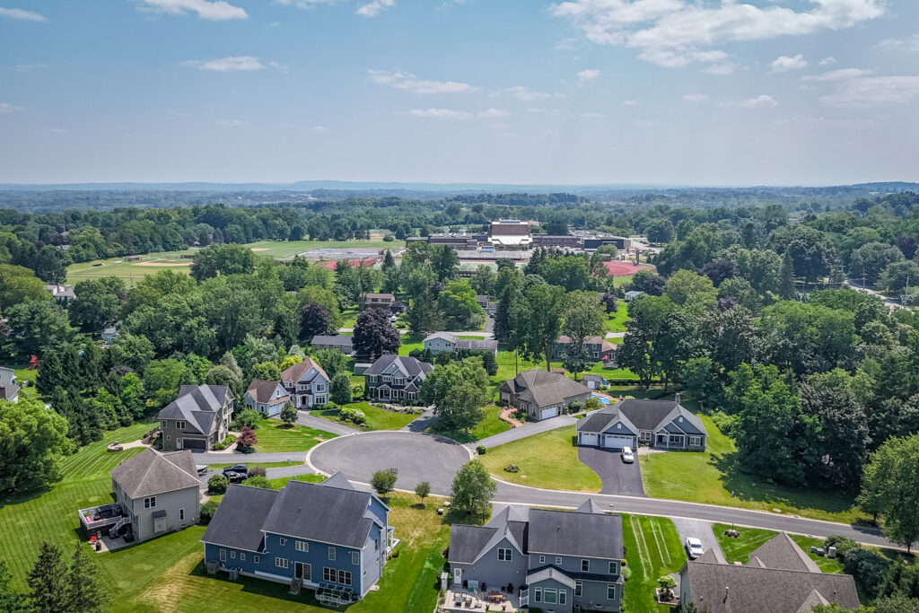 19 Warder Drive, Pittsford, Ny 14534 1 Aerial view from bocker farm in pittsford looking toward pittsford mendon high school.
