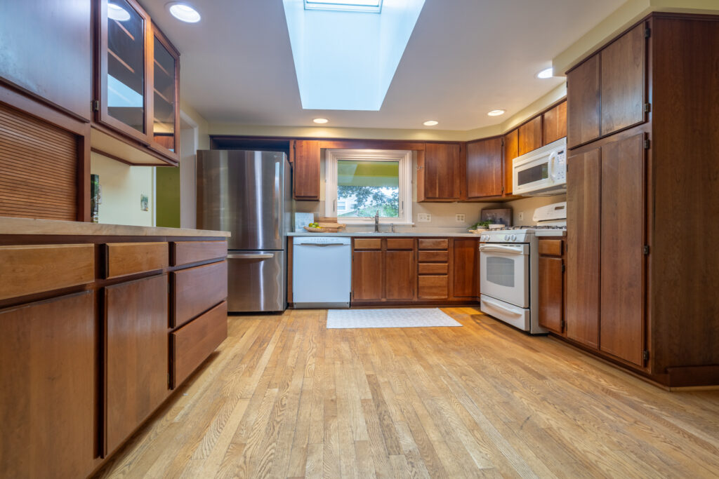 104 Ashley Dr, Rochester, NY 14620 2 Kitchen at 104 Ashley Drive in Brighton, NY with solid cherry cabinetry and skylight